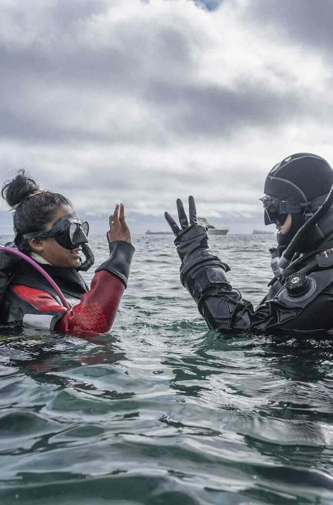 Drysuit Specialty Course. Learn to use a drysuit for cold water scuba diving. Signup for Scuba lessons with Olivia's Reef. 